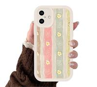Yoedge Compatible with Samsung Galaxy S24 FE 6.7" Phone Cover, Cute Floral Aesthetic Stripe Design for Women Girls Trendy Slim TPU Shockproof Premium Bumper Phone Case, White