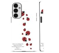 Yoedge Cute Funny Red Ladybug Bible Verse Phone Case for Samsung Galaxy A56 6.7", Heart Print Lady Bugs Sweet Kawaii Design Phone Cases Dual Layer Shockproof Protective Cover for Girls Boy Women