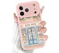 Yoedge Cute Girly Bookstore Phone Case for iPhone 17 Pro Max 6.9'', Aesthetic Trendy Pink Floral Bookshop Pattern Shockproof Soft Slim TPU Full Camera Lens Protective Cover Funda for Women Girls