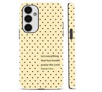 Yoedge Cute Jesus Bible Verses Black Polka Dot Phone Case for Samsung Galaxy A16 5G 6,7", Trendy Pattern Hybrid 2 Layer Hard Shell Protective Silicone Glossy Case for Women Girls