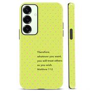 Yoedge Cute Pink Polka Dot Jesus Bible Verses Pattern Phone Case for Samsung Galaxy S25+ 5G 6,7", Aesthetic Design Glossy Cover Hard PC Shockproof Soft TPU Protection Funda for Girls Women