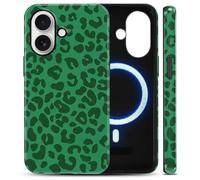 Yoedge Dark Green Leopard Magnetic Phone Cover Compatible with Samsung Galaxy S20 FE 5G/S20 Lite 6.5", Grass Green Cheetah Design Compatible with MagSafe 2-in-1 Layer Phone Case for Women Girls