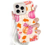 Yoedge Fall Autumn Pumpkin Phone Case for Samsung Galaxy A03s 4G 6.5" | Autumn Checkered Gingham Pumpkins Design Cover Shockproof Soft Silicone Full Camera Lens Phone Cases for Women Girls Funda