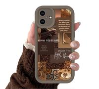 Yoedge Fall Bear Phone Case for iPhone 14 Pro 6.1", Autumn Bear Coffee Beans Collage Design Cases for Girls Women Shockproof Soft Silicone Full Camera Lens Phone Cover
