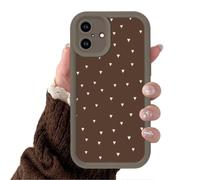 Yoedge Fall Beige Heart Phone Case for Samsung Galaxy A14 5G 6.6", Aesthetic Hearts Stylish Brown Design Cases Full Camera Lens Soft Silicone Shockproof Phone Cover for Women Girls