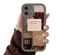 Yoedge Fall Leaf Phone Case for iPhone 14 Pro 6.1", Stylish Autumn Note Coffee Collage Design Cases Full Camera Lens Shockproof Soft Silicone Phone Cover for Girls Women
