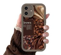 Yoedge Fall Leaf Phone Case for Samsung Galaxy S21 FE 5G 6.4", Autumn Coffee Beans Leaves Collage Design Cases Shockproof Soft Silicone Full Camera Lens Phone Cover for Girls Women