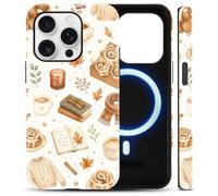 Yoedge Fall Sweater Magnetic Phone Case for iPhone 16 6.1" | Autumn Sweater Pastries Scarf Compatible with MagSafe Cream Brown Cute Glossy Hard PC Soft TPU Phone Case for Women Girls