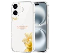 Yoedge Jesus Bible Verse Phone Case Compatible with Apple iPhone 16E/iPhone 17E 6.1", Flower Floral God 1 Corinthians 16:14 Design Soft TPU Hard PC 2-in-1 Layer Phone Cover for Girls Women