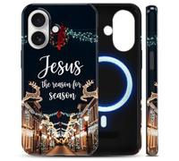 Yoedge Jesus Phone Case Magnetic for Samsung Galaxy S25 5G 6.2", Christmas Wreath Positive Quotes Aesthetic Design Cover Compatible with MagSafe Hybrid 2-Layer Phone Cases for Girls Women