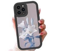 Yoedge Lily Flower Phone Case Compatible with Samsung Galaxy A03s 4G 6.5", Cute Aesthetic Lily Floral Design for Girls Women Full Camera Lens Soft Silicone Slim Fit Protective Cover