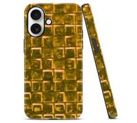 Yoedge Mosaic Tile Cool Crush Ice Cube Phone Case for Samsung Galaxy Note20 Ultra（4G）/（5G） 6.9", Preppy Yellow Design 2-in-1 Layer Soft TPU Hard PC Glossy Phone Cover for Men Women Girls