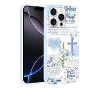 Yoedge Phone Case for Apple iPhone 15 Plus 6.7", Lily Floral Design Bible Verse Christian God Jesus Aesthetic Case TPU Slim Protective Cover for Girls Women