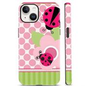 Yoedge Phone Case for iPhone 13/iPhone 14 6.1'', Cute Pink Floral Polka Dot Ladybug Y2K Kawaii Coquette Case, Shockproof 2-in-1 Double Protective Cover for Women Girls