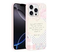 Yoedge Pink Phone Case for Apple iPhone 14 Pro Max 6.7", Bible Verse Jesus Pattern Cases Aesthetic Design Silicone Shockproof Bumper Protective Cover for Girls Women