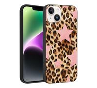 Yoedge Pink Star Leopard Print Phone Case for Gabb phone 4 Pro 6.5", Cute Soft TPU Shockproof Protective Cover, Fashion Animal Pattern Slim Case for Women Girls, Anti-Scratch Stylish Phone Cover