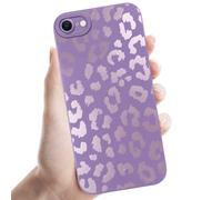 Yoedge Purple Leopard Print for iPhone 16e 2025 6.1 Inch Phone Case,Cute Cheetah Pattern Aesthetic Design for Women Girls,Soft Silicone Slim Profile Cover, Anti-Slip Shockproof Protective Girly