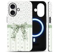 Yoedge Stripe Floral Phone Case Compatible for Samsung Galaxy S20 FE 5G/S20 Lite 6.5", Bowknot Gingham Design for Girls Women Compatible with MagSafe Hybrid 2-Layer Magnetic Phone Cover