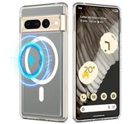 Yoedge Transparent Magnetic Case for Google Pixel 7 Pro 5G 6.7 inch, with Built-in Magnets Compatible with MagSafe Charging, Slim PC + TPU Silicone Protective Shockproof Bumper Cover, Clear