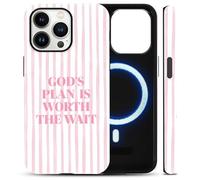 Yoedge Verse Bible Jesus Stripe Magnetic Phone Case for Samsung Galaxy S20 FE 5G 6.5", God Pink White Striped Design for Girls Women Hybrid 2-Layer Compatible with MagSafe Phone Cover