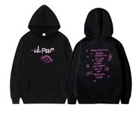 Yoedoa Lil-Peep Graphic Print Hooded Sweatshirt, Unisex Pullover Hoodie, Side-seam Pockets, Hip-hop Style (Black,M)