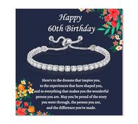 YOEE Adjustable Tennis Bracelets for Women,18th 21st 40th 50th 60th 70th 80th Birthday Gifts for Mum Daughter Grandma Birthday Jewellery Gifts for Women for Christmas