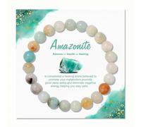 YOEE Beaded Bracelets for Women，8mm Amazonite Crystal Bracelet for Women, Natural Stone Anxiety Healing Bracelets for Womens Amazonite Jewellery for Mum Wife Grandmother Girlfriend
