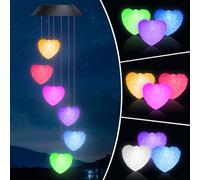 Yoeege LED Solar Wind Chimes Light Wind Chimes for Garden, Outdoor Hanging Solar Lights Outdoor Garden, B