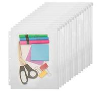 YoeeJob 3 Holes Clear PVC Zipper Binder Pocket Insert Pages Letter Size, 8 1/2" x 11 Loose Leaf Binder Filing Storage Bags 15 Per Pack