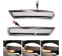 Yoegerery 2PCS Dynamic Turn Signal Light LED Side Wing Rearview Mirror Indicator Turn Signal Lights Blinker Lamp for F-ord Focus MK2 MK3 2008-2016 mondeo mk4 2011-2015 (Transparent)