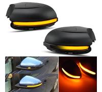 Yoegerery Dynamic LED Turn Signal Light Wing Mirror Indicator Light Replacement for VW Golf 6 MK6 Golf G-TI 6 /R20 2008-2012 T-ouran 2011-2015 (Black (No Holes))