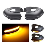 Yoegerery Dynamic LED Turn Signal Light Wing Mirror Indicator Light Replacement for VW Golf 6 MK6 Golf G-TI 6 /R20 2008-2012 T-ouran 2011-2015 (Black (with Holes))