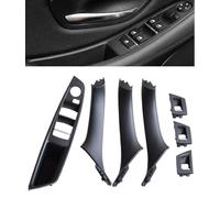 Yoegerery LHD Black Side Door Handle for BMW 5 Series F10 F11,Inner Door Pull Handle Trim Cover Kits Replacement Window Switch Armrest Panel for BMW 520 523 525 528 530 535 (Black, Single Hole-7pcs)