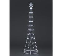YöL 1.8m Light Up Christmas Cone Tree 220 Ice White LEDs Indoor Outdoor Garden Decoration