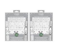 YöL 12 Make Your Own Christmas Crackers Silver and White Snowflake Personalised Xmas Table Decoration Craft