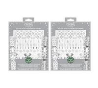 YöL 12 Make Your Own Christmas Crackers Silver&White Personalised Xmas Table Decor Custom Fill Your Own Family Craft Fun