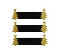 YöL 12 Napkin Rings Paper Christmas Tree Xmas Table Set Festive Gold Glitter
