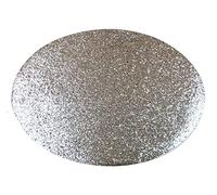 YöL 12 Placemats Set Christmas Silver Glitter Oval Festive Xmas Table Home Decor Party Tableware Christmas Decorations