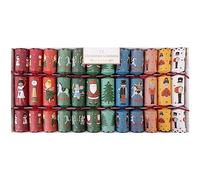 YöL 12 Santa Nutcracker Christmas Crackers - Multicoloured Deluxe Premium Design, Xmas Dinner Party Celebration