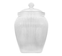 YöL 1500ml Clear Plastic Round Ribbed Sweet Jar With Pull Off Lid Large Candy Storage Container Textured Treat Jar For Sweets Biscuits Chocolate Kitchen Pantry Party Display