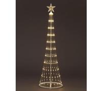 YöL 2.5m Light Up Christmas Cone Tree 220 Warm White LEDs Indoor Outdoor Garden Decoration