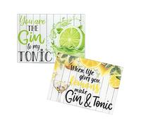 YöL 2x worktop saver chopping board glass kitchen non-slip gin tonic lemon lime
