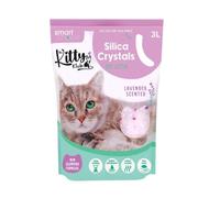 YöL 3 Litre White Non-Clumping Lavender Silica Cat Litter Kitten Highly Absorbent Easy Carry Odour Control