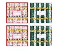 YöL 32 Saucer Mini Christmas Crackers Afternoon Tea Breakfast Xmas Table Deco Gold Green Red White