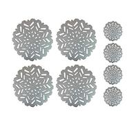 YöL 4 Placemats 4 Coasters Set Christmas Snowflake Festive Silver Felt Table Drinks