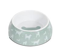 YöL 500ml Dog Print Food Drink Bowl Pet Puppy Anti Skid Base Melamine Plastic Sage Green