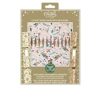 YöL 6 Make Your Own Christmas Crackers Gold And Cream Floral Berry Personalised Xmas Table Decoration Craft