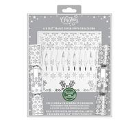 YöL 6 Make Your Own Christmas Crackers Silver And White Snowflake Personalised Xmas Table Decoration Craft