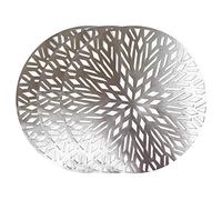 YöL 6 Placemats Set Christmas Metallic Silver Round Festive Xmas Table Home Decor Party Tableware Decorations