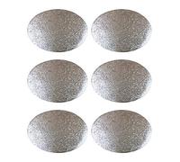 YöL 6 Placemats Set Christmas Silver Glitter Oval Festive Xmas Table Home Decor Party Tableware Christmas Decorations